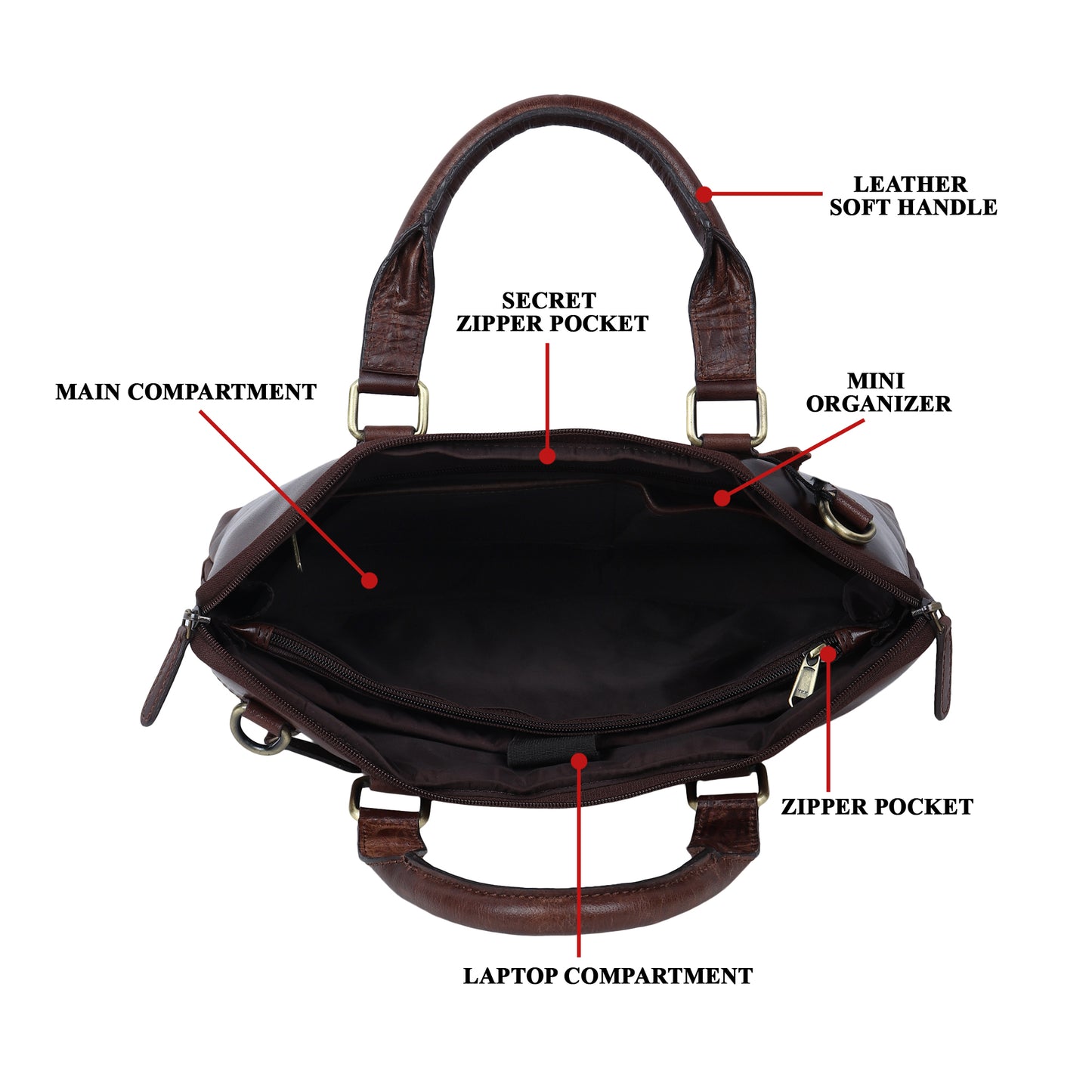 Leather Messenger Bag 14"