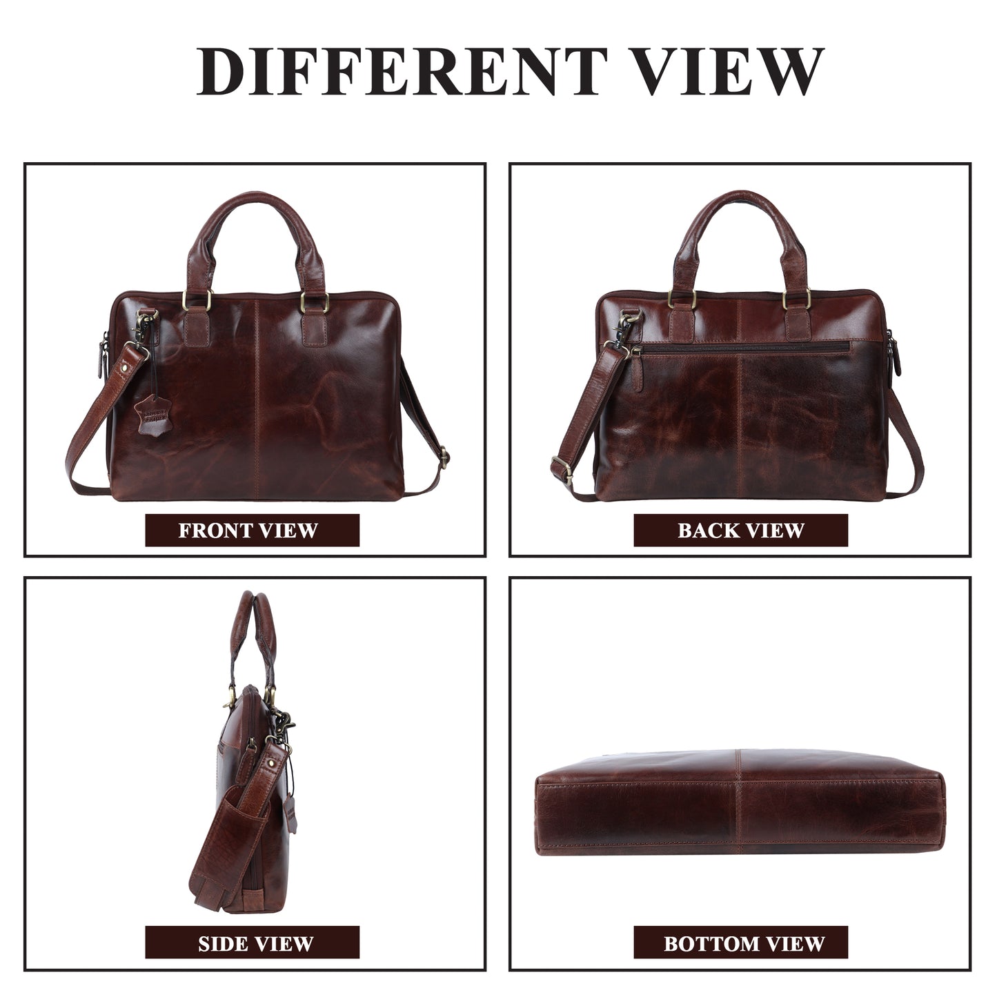 Leather Messenger Bag 14"