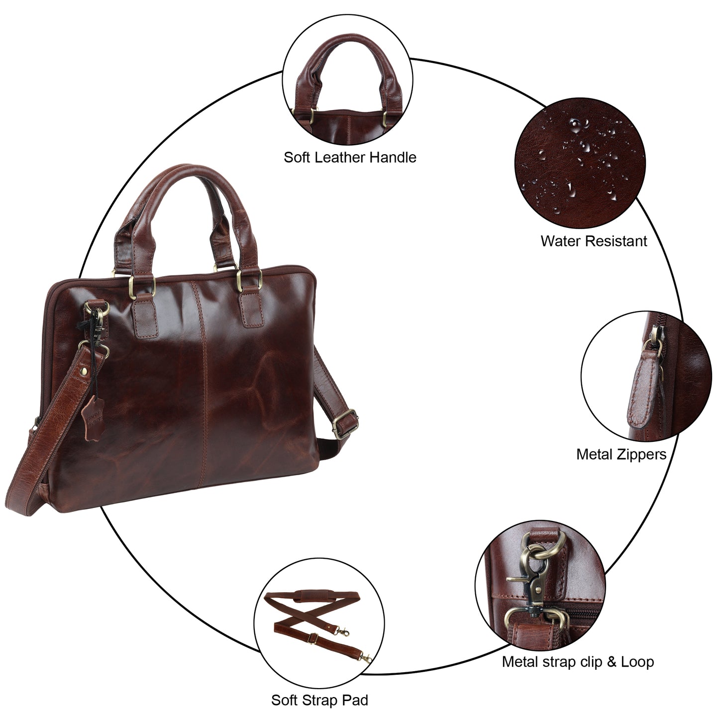 Leather Messenger Bag 14"