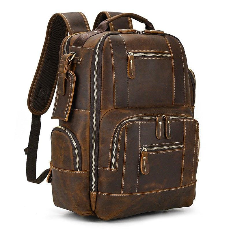 Leather Backpack for Men | Hiking Daypack Business Travel Rucksack Bag Leather Backpack for Men | Hiking Daypack Business Travel Rucksack Bag
