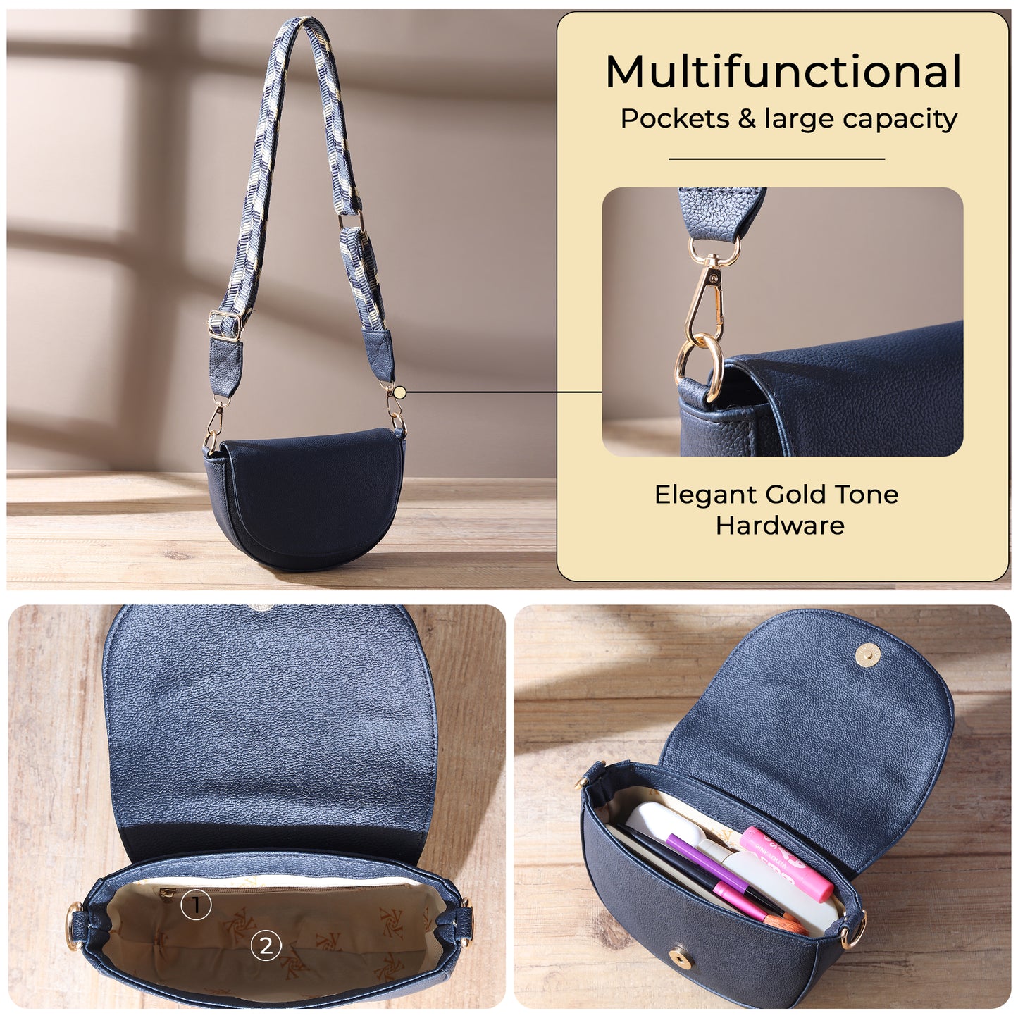 Elegant Crossbody Bag with Adjustable Strap