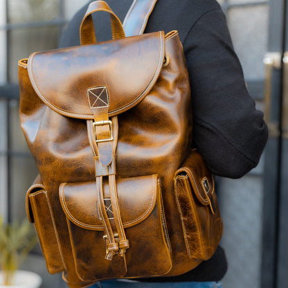 Men's Crazy Horse & Hunter Leather Backpack – FOXHACKLE