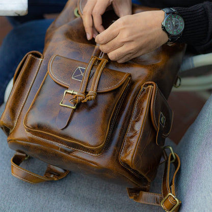 crazy horse mens leather backpack Men's Crazy Horse & Hunter Leather Backpack – FOXHACKLE