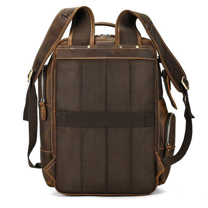Leather Backpack for Men | Hiking Daypack Business Travel Rucksack Bag